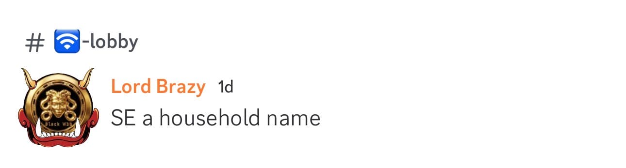 Discord message saying Street Economics is a household name